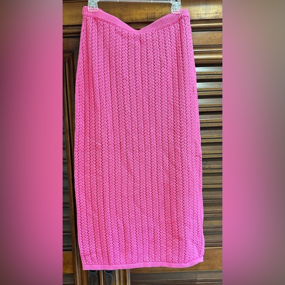 MISA LA SEE NOTES Tia top and bottom flamingo pink crochet 2 piece set LARGE NWT - Picture 11 of 11